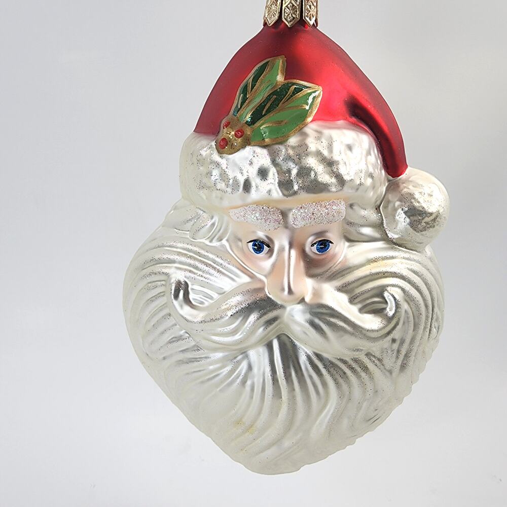 Kurt Adler Santa Heart Shape Beard Christmas Ornament